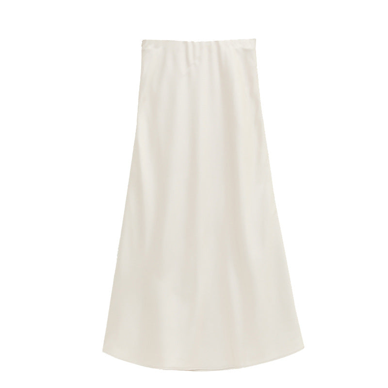 Satin A-line Mermaid Maxi Skirt