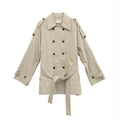 Double-Breasted Lapel Mid-Length Trench Coat