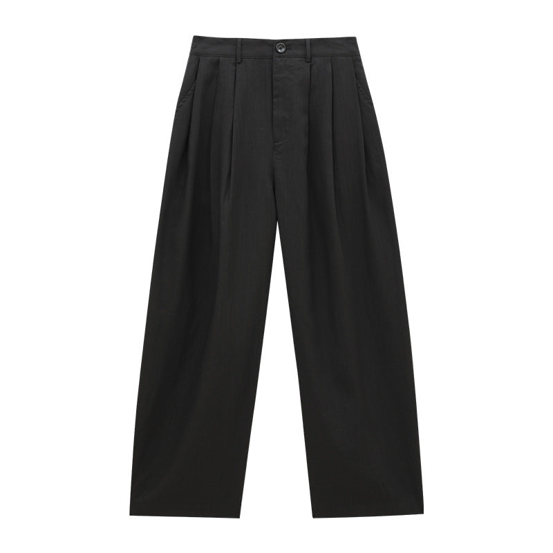 Curved-Shaped Low-Waist Casual Pants