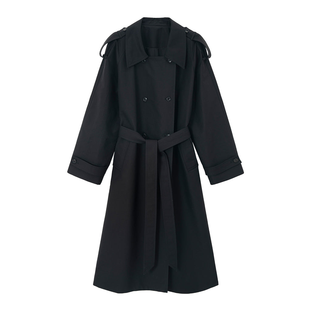 Double-Breasted Belted Relaxed Trench Coat