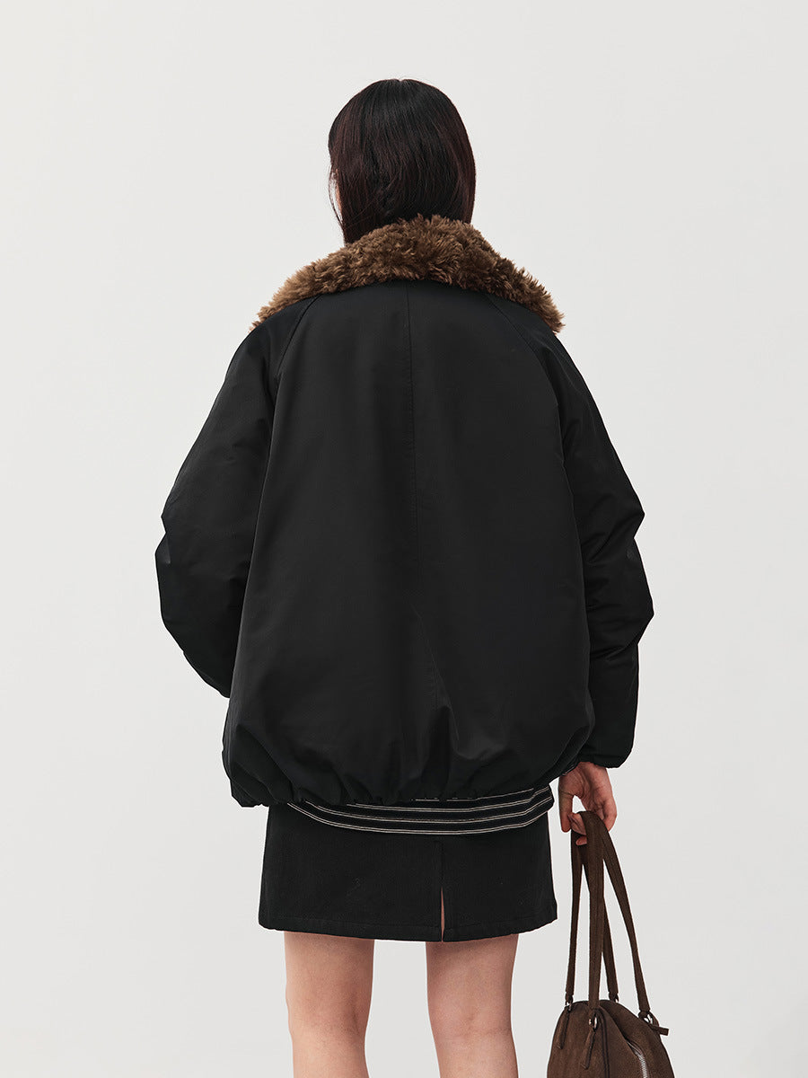 Duck Down Fur Collar Parka Coat