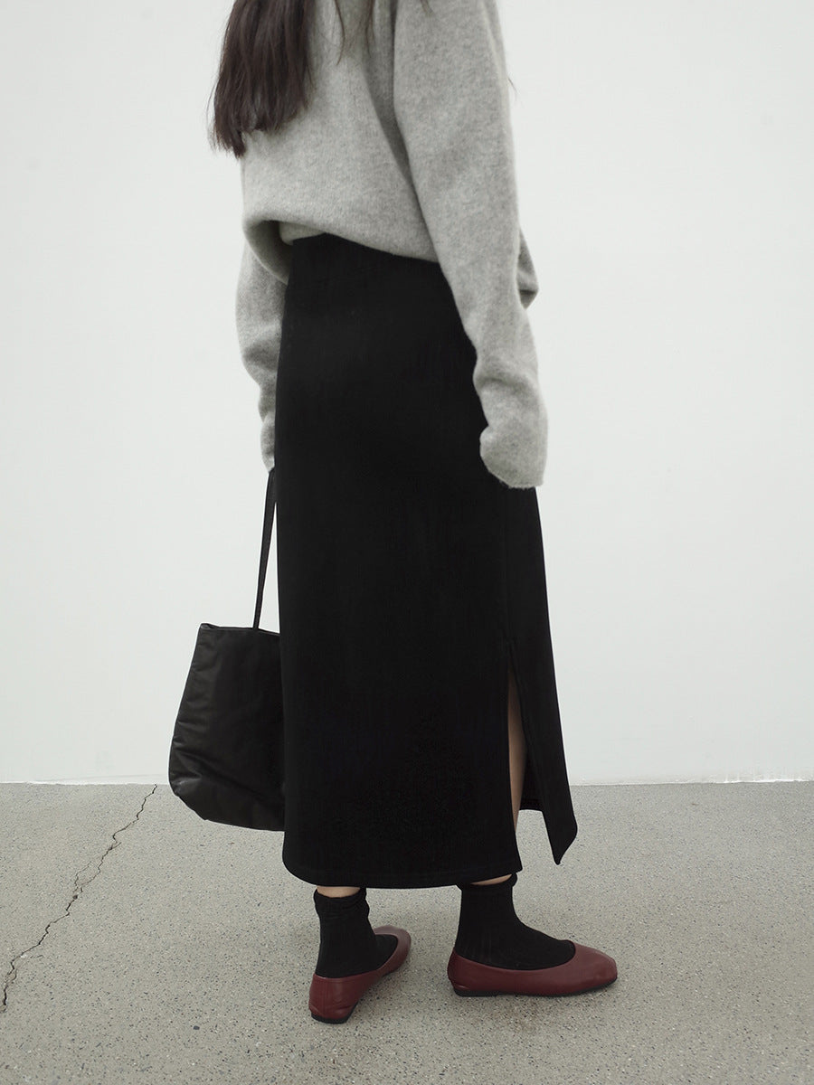 Thick Whool Maxi Pencil Skirt