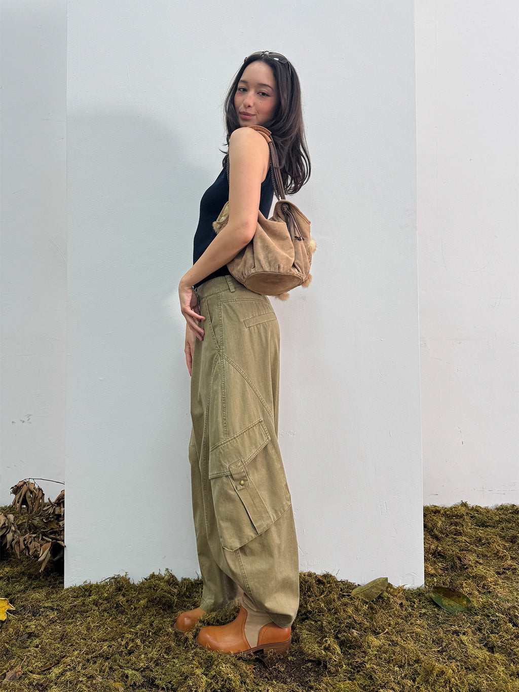 Washed Workwear Casual Very Baggy Cargo Pants