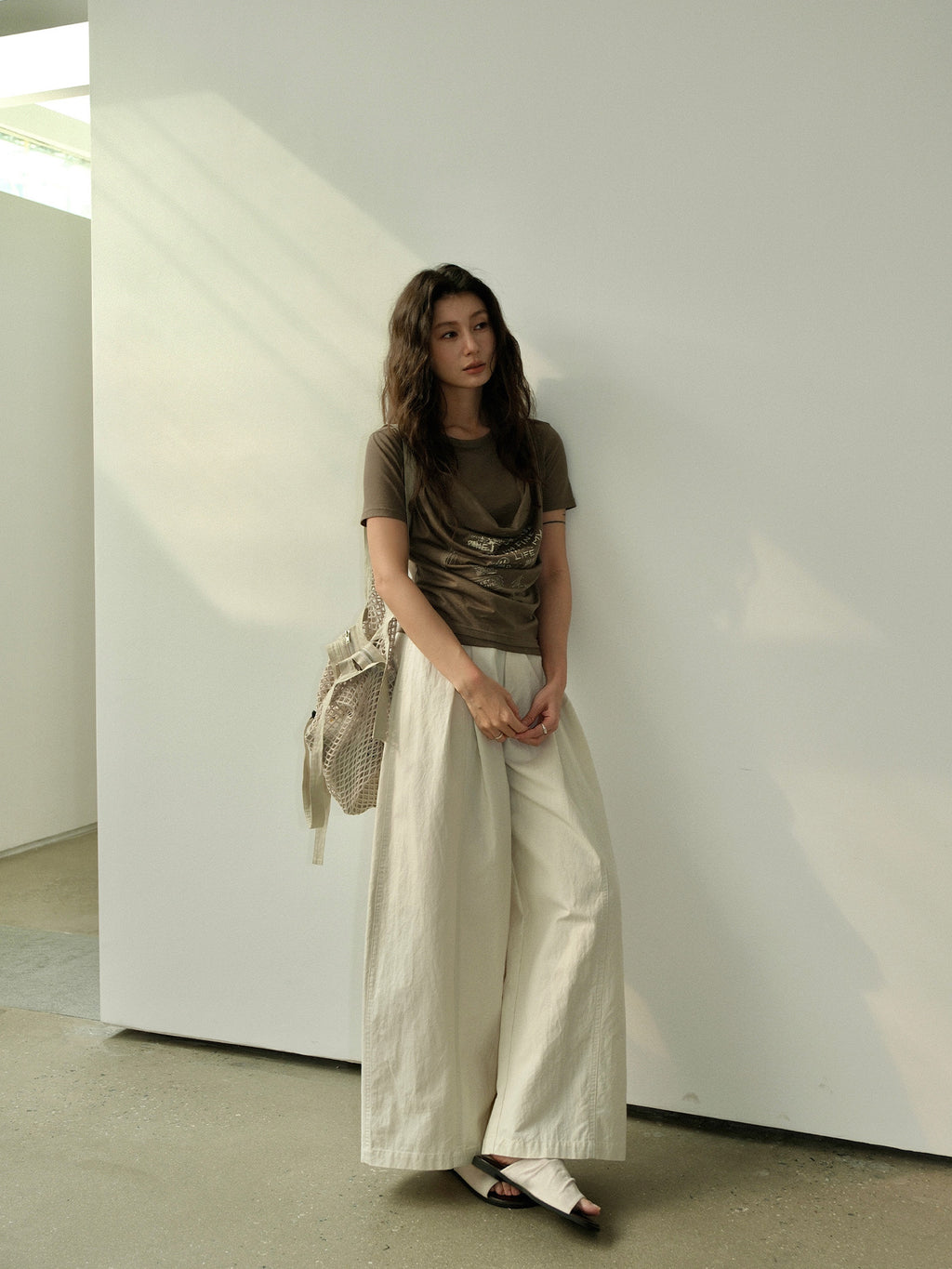 Pleated Casual Wide-leg Pants