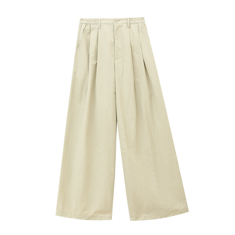 High Waist Wide Leg Pleated Trousers