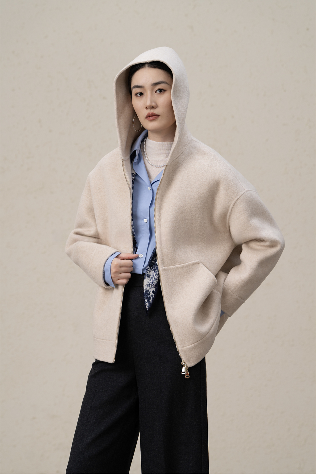 Ffluffy And Soft Wool Cashmere Double-sided Coat