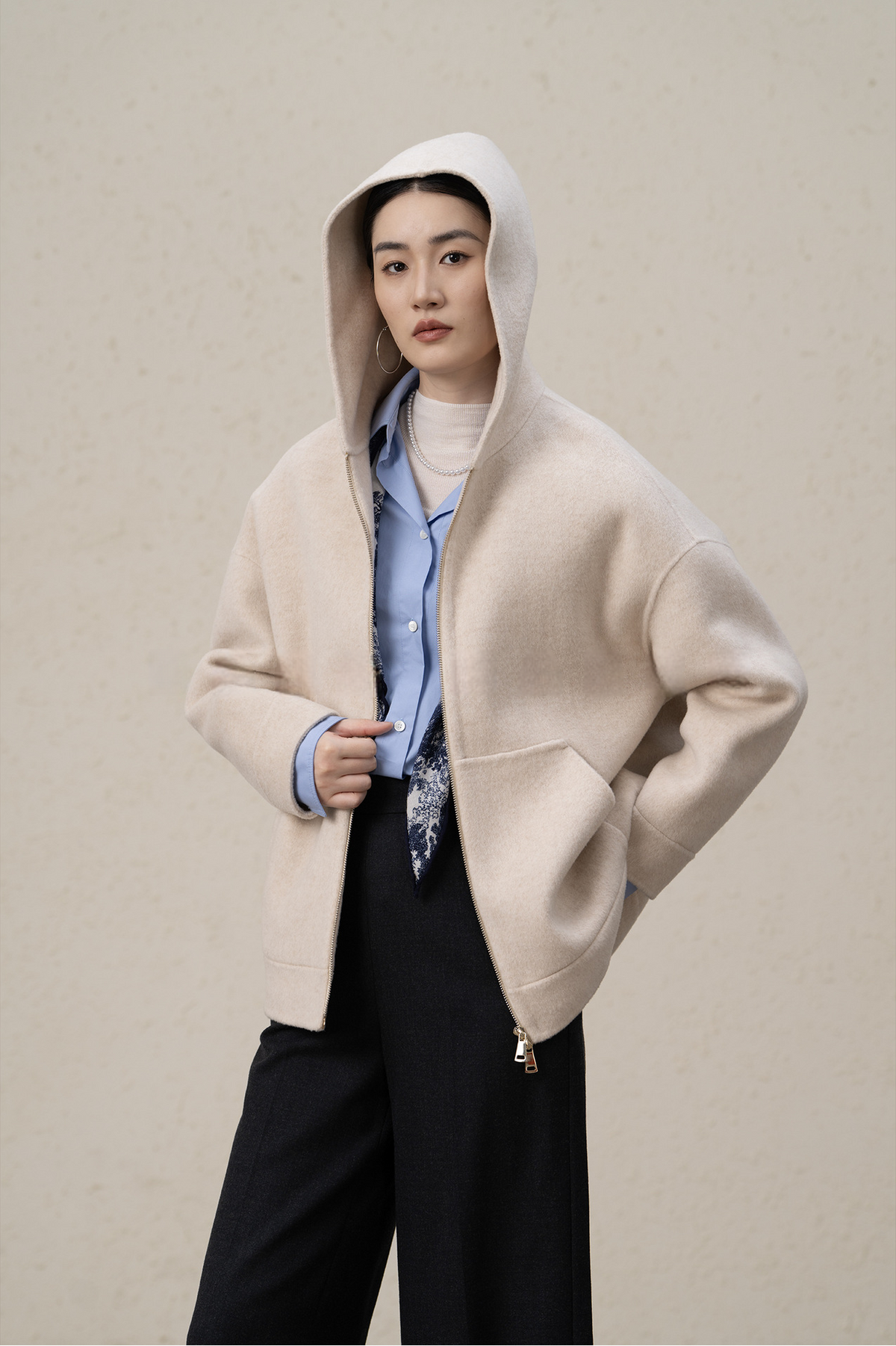 Ffluffy And Soft Wool Cashmere Double-sided Coat