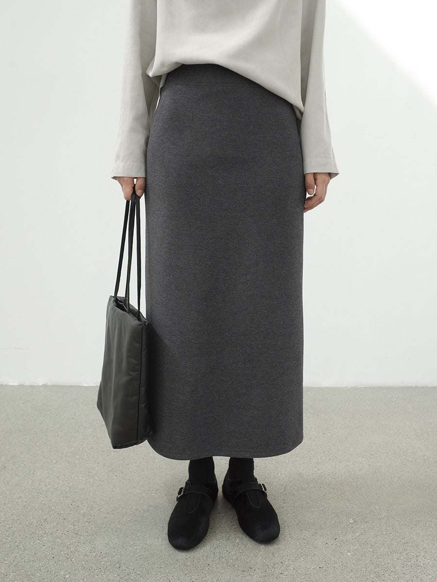Thick Whool Maxi Pencil Skirt