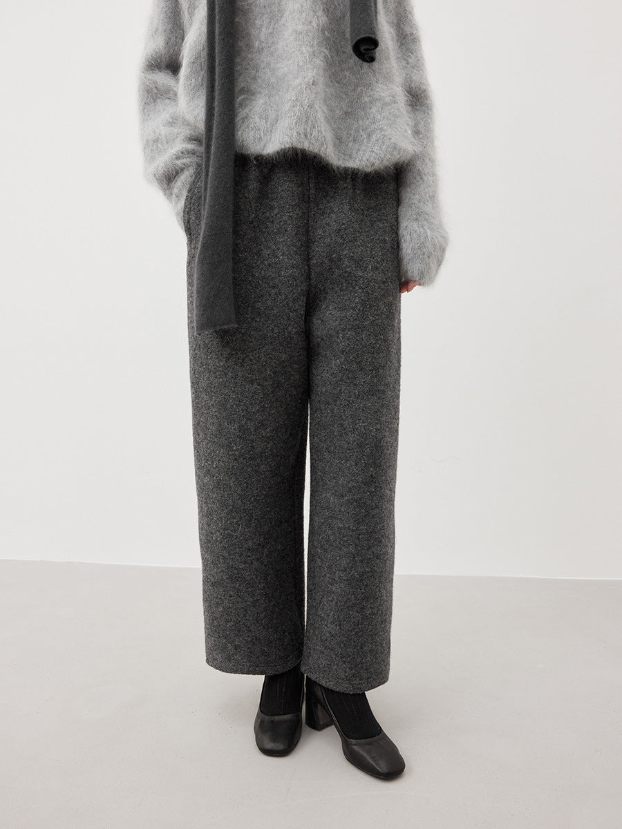 Wool Thickened Warm Comfortable Straight-Leg Pants