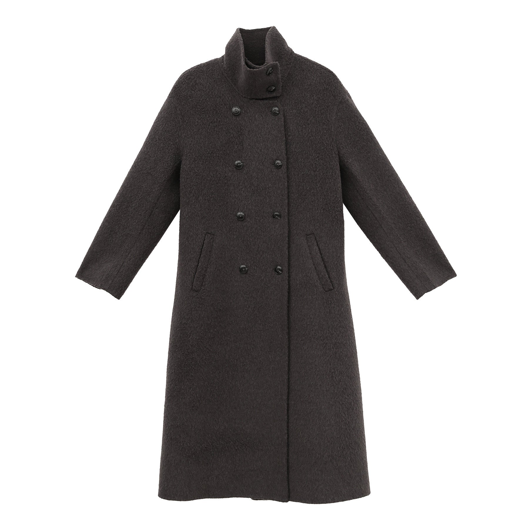 Double-Breasted Long Belt Double-Sided Alpaca Wool Cashmere Coat