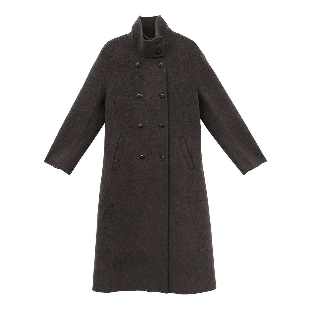 Double-Breasted Long Belt Double-Sided Alpaca Wool Cashmere Coat
