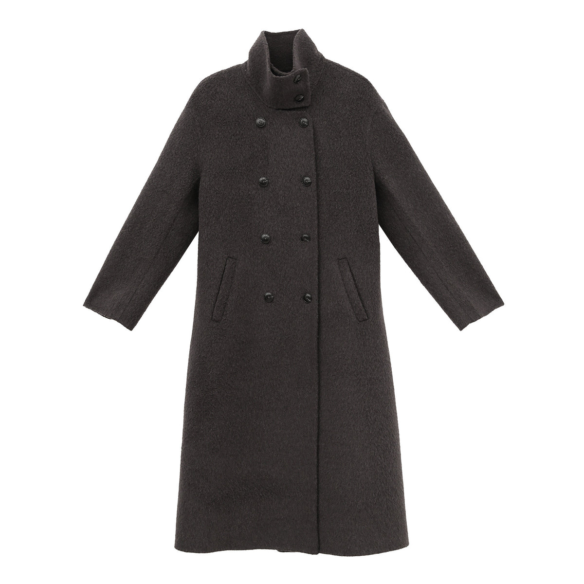 Double-Breasted Long Belt Double-Sided Alpaca Wool Cashmere Coat