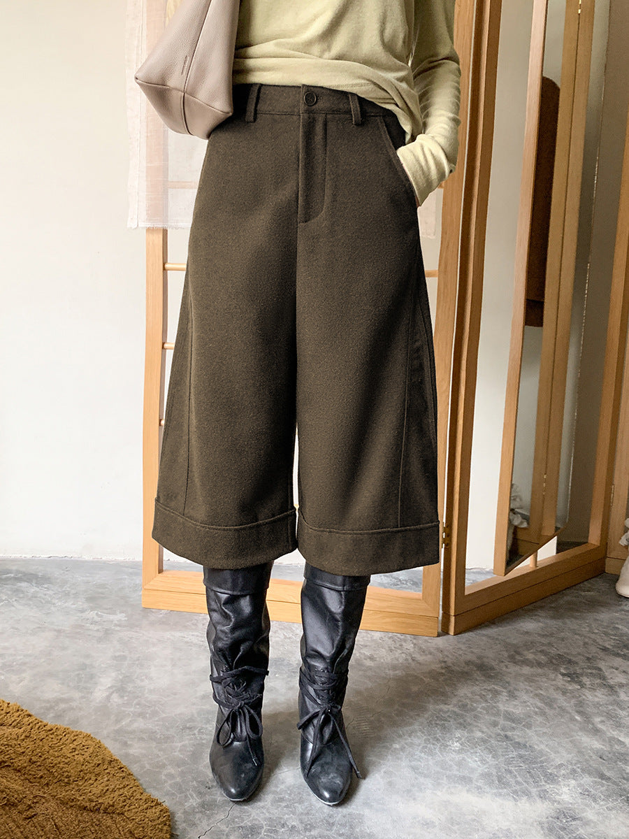 High Waist Tailored Culotte Pants