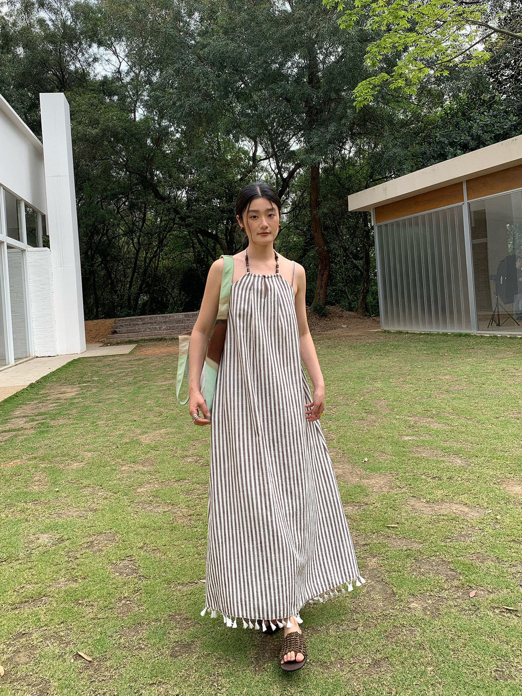 Bohemian Vacation-Style Spaghetti Strap Maxi Dress