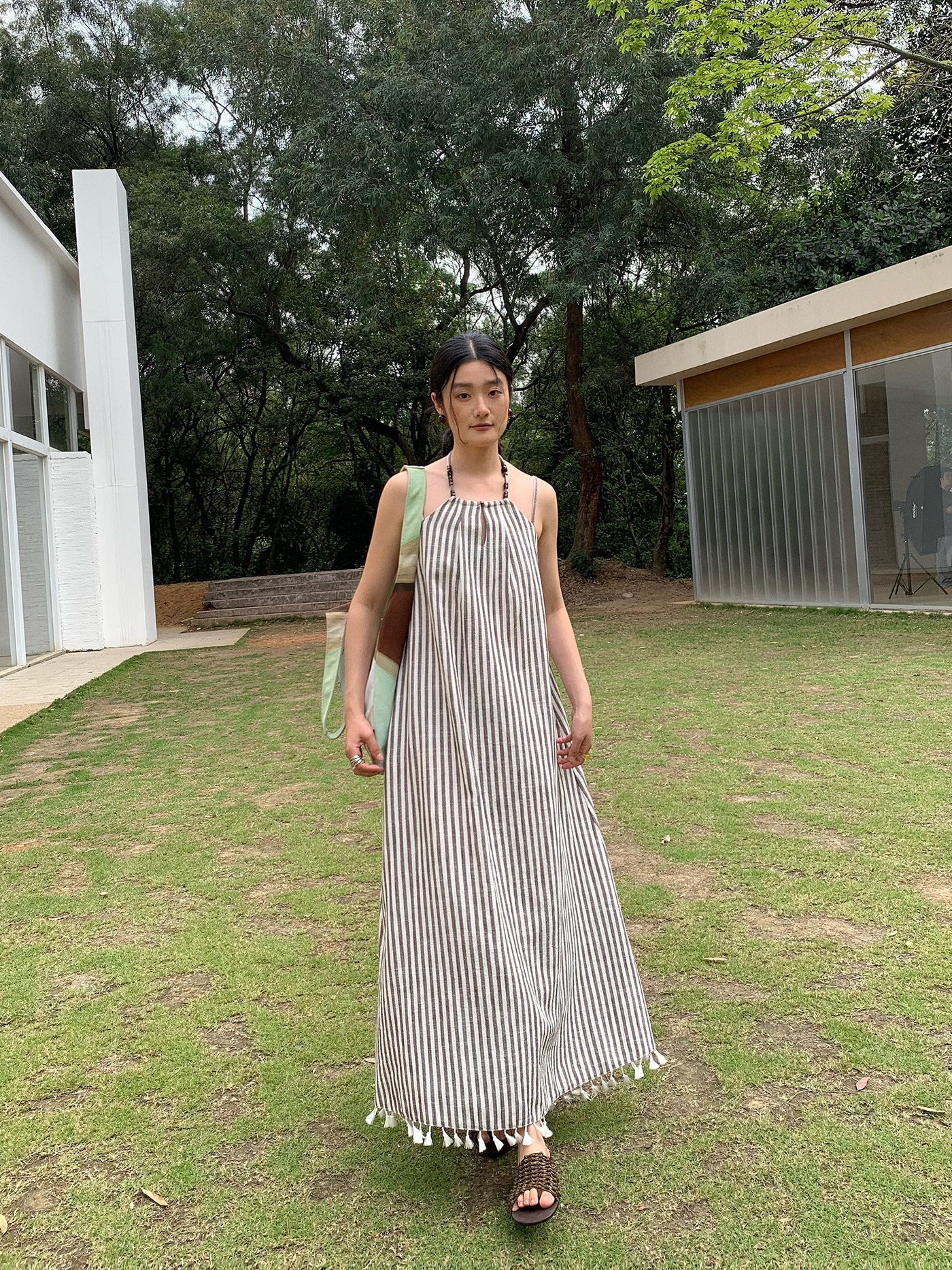 Bohemian Vacation-Style Spaghetti Strap Maxi Dress