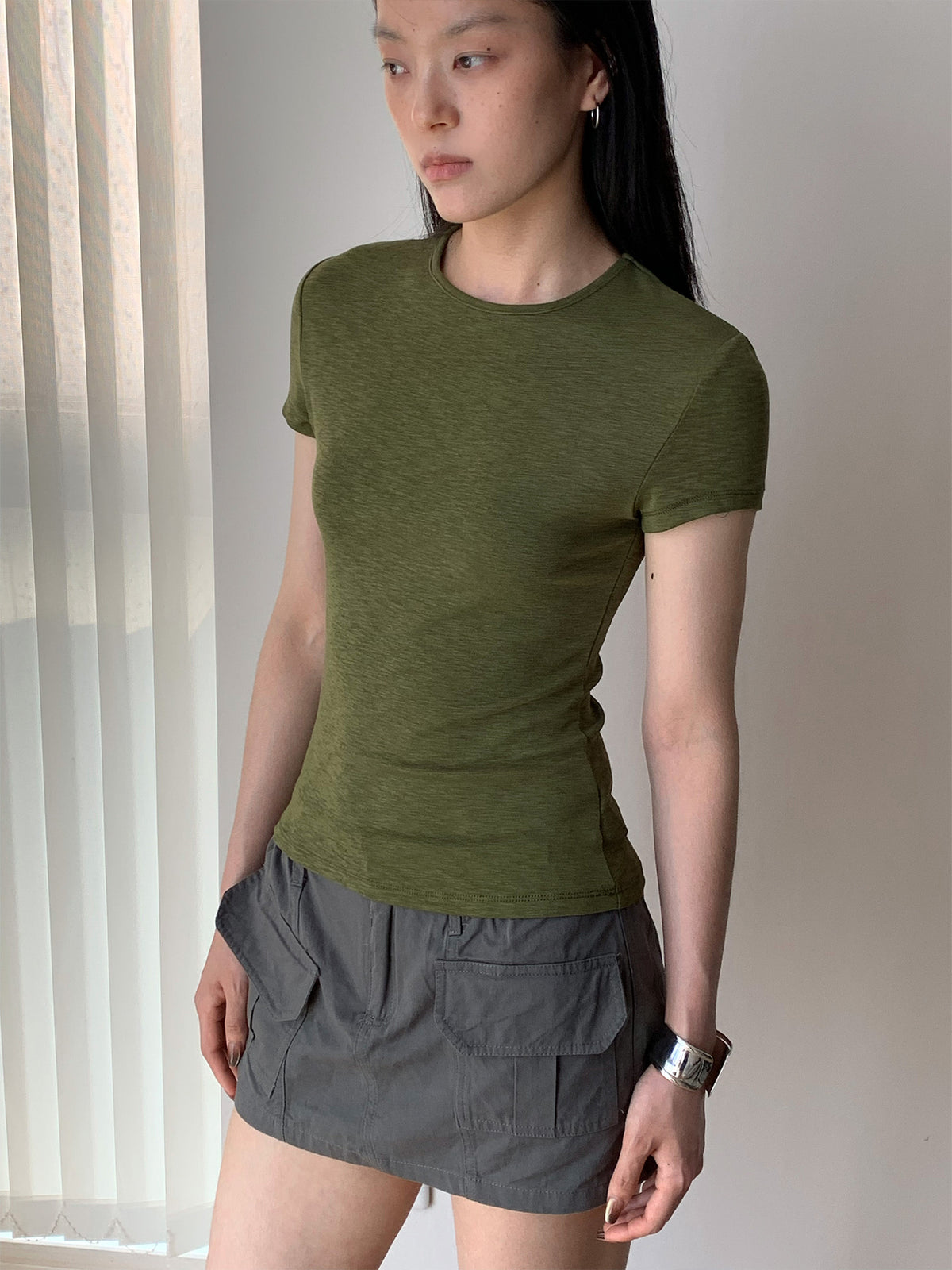 Cloud-Feel Round Neck Slim T-Shirt