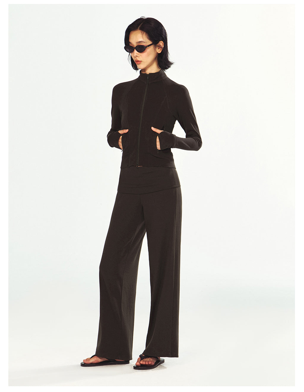 Stretchy Knitted Sports Casual Folded Pants