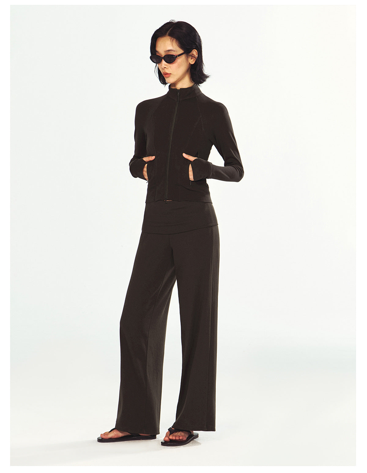 Stretchy Knitted Sports Casual Folded Pants