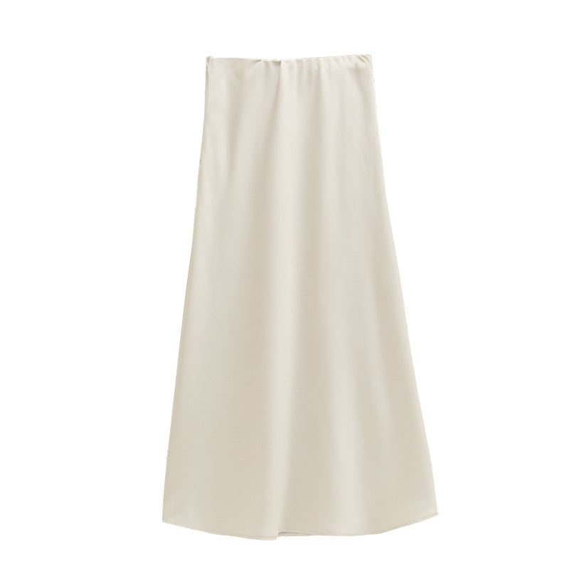 Satin A-line Mermaid Maxi Skirt