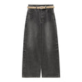 High-Rise Straight-Leg Washed Jeans