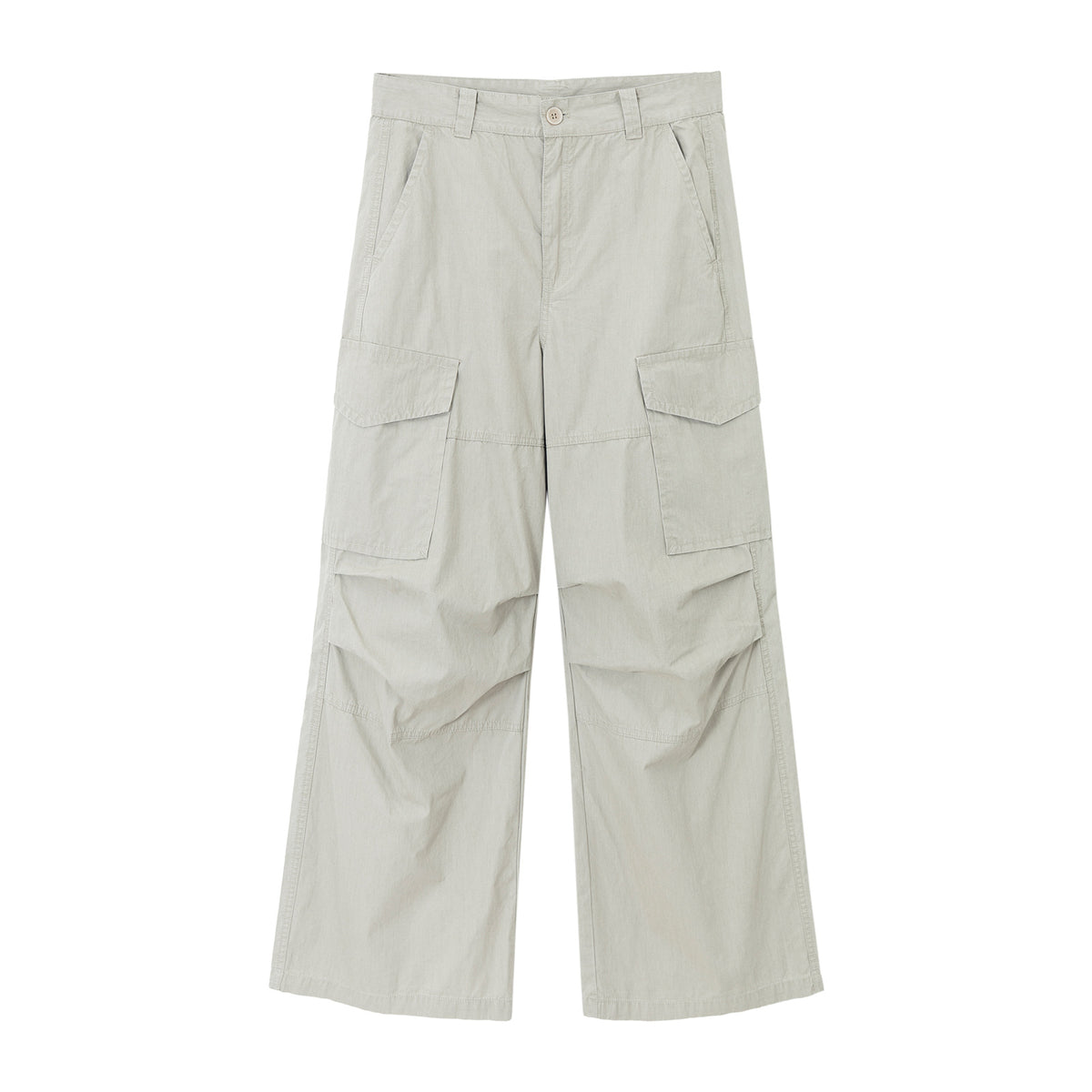 Distressed Matte Textured Wide Leg Cargo Pants