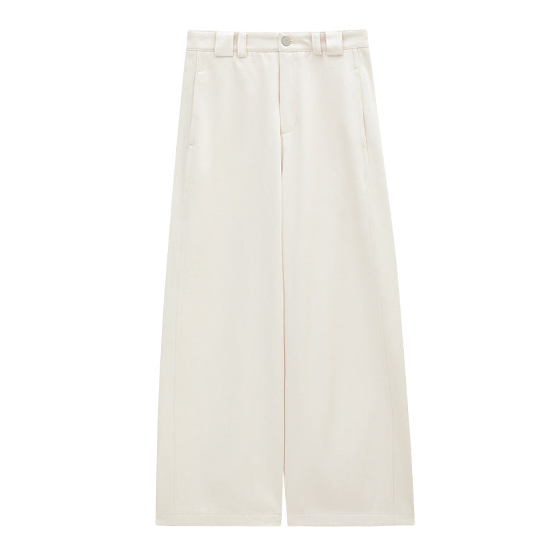 Minimalist Warm Straight-Leg Casual Pants