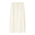 Soft Drawstring Knit Micro-cocoon Maxi Skirt