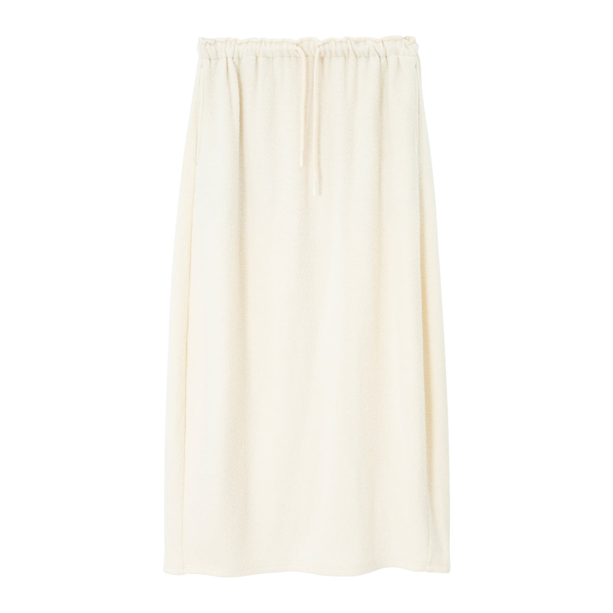 Soft Drawstring Knit Micro-cocoon Maxi Skirt