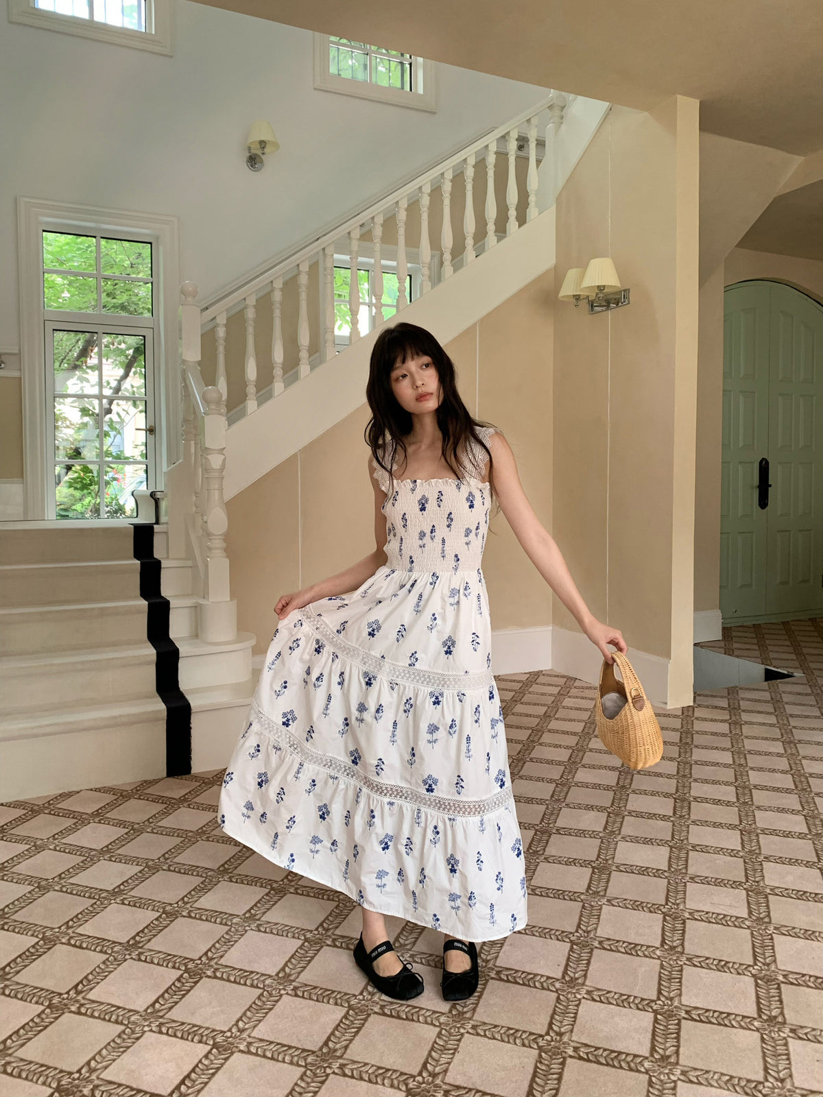 Floral Smocked Tiered Maxi Dress