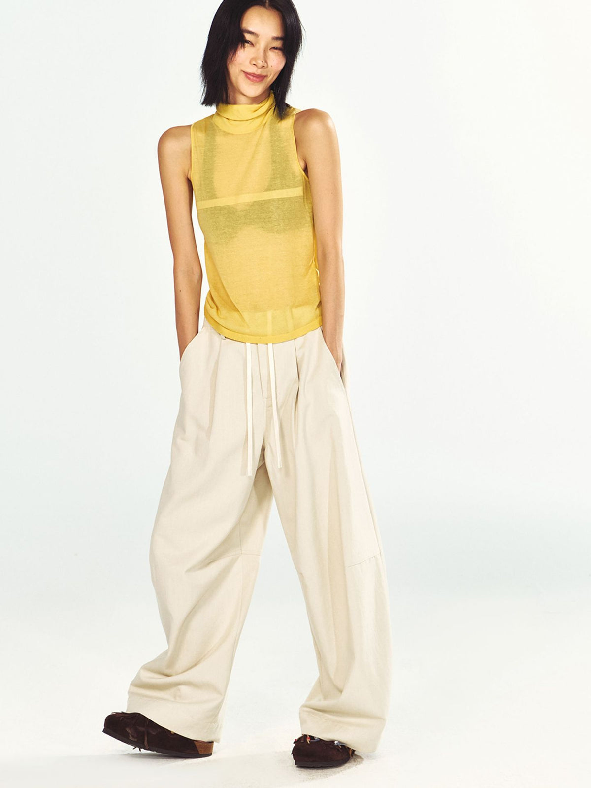 Slouch Turtleneck Sheer Tank Top
