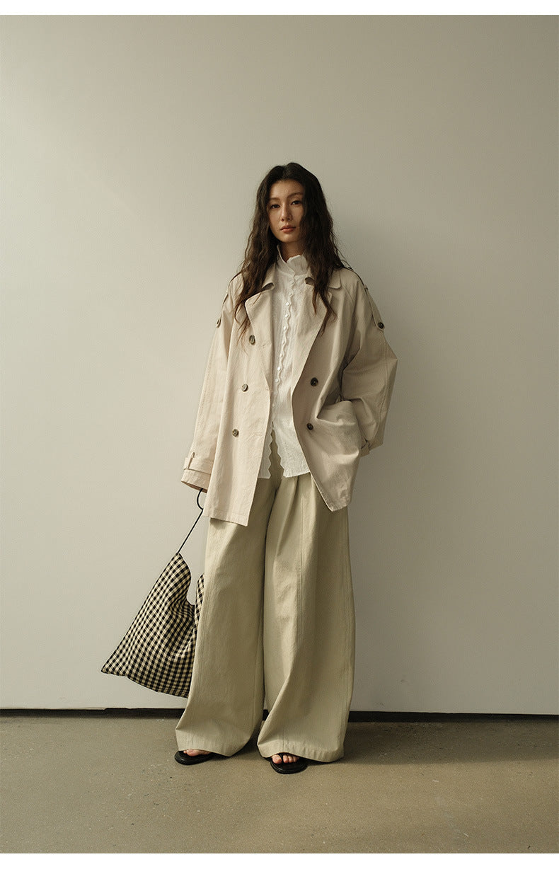 Pleated Casual Wide-leg Pants