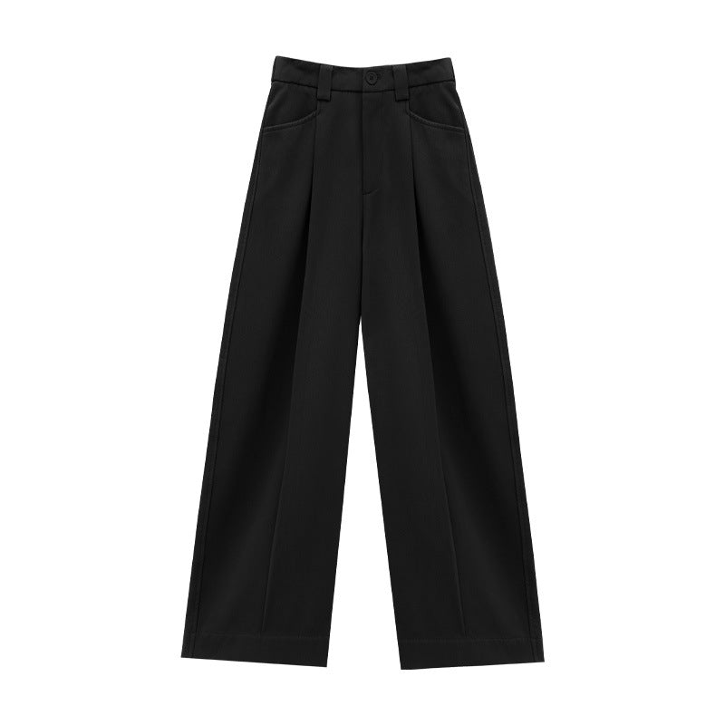 Tailored Wide-Leg Pleated Trousers