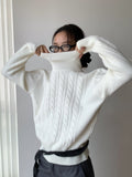 Jacquard Turtleneck Knit Sweater Pullover