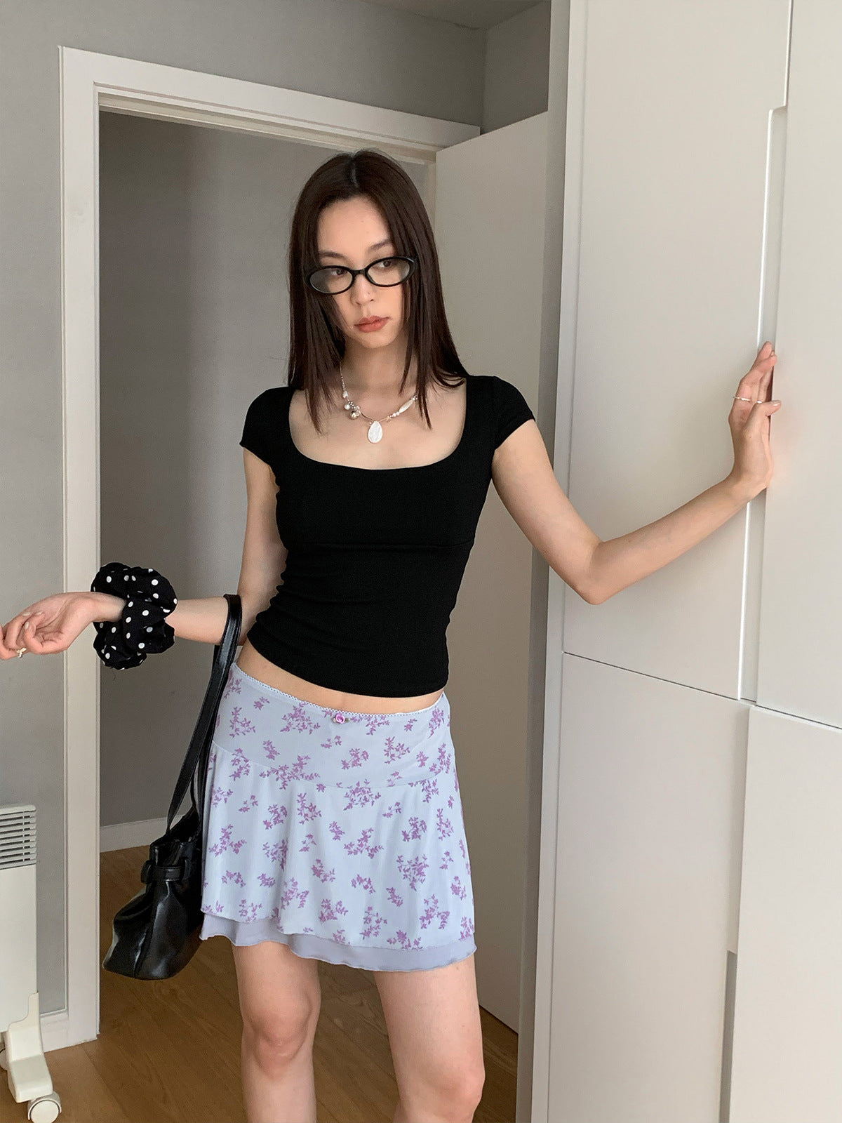 Simple Square Neck Bandeau T-Shirt