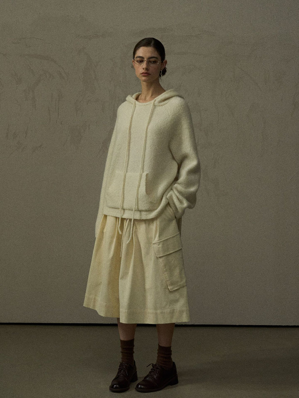 Corduroy Workwear Fit Comfortable Midi Skirt Pants