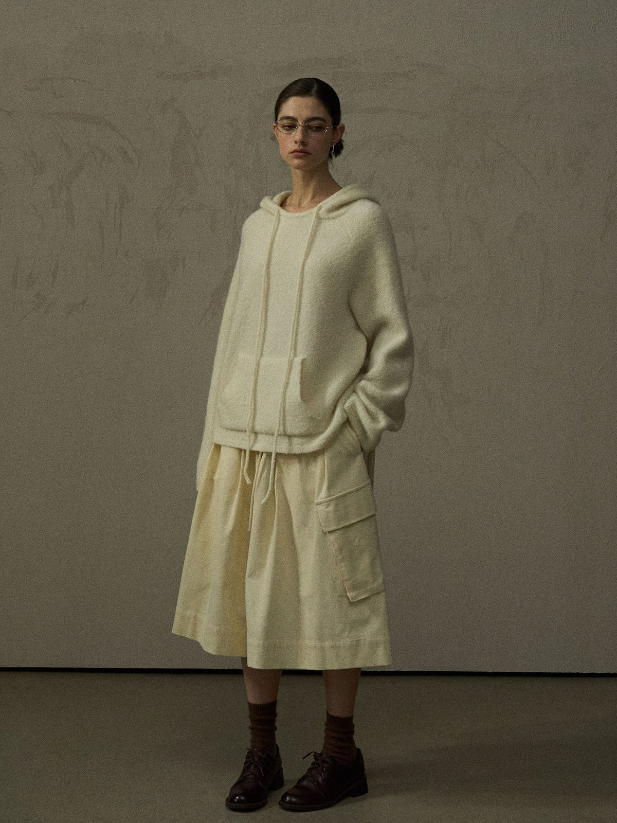 Corduroy Workwear Fit Comfortable Midi Skirt Pants