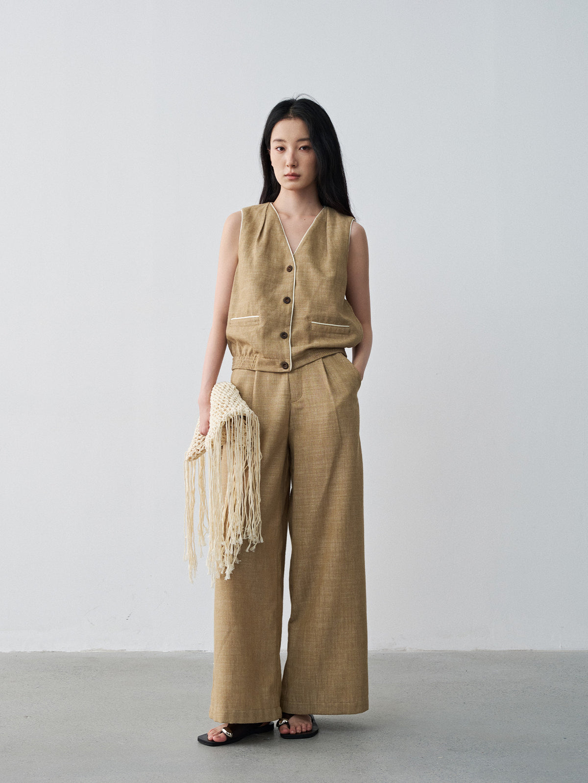 Cotton-Linen Comfortable Wide-Leg Commuter Pants