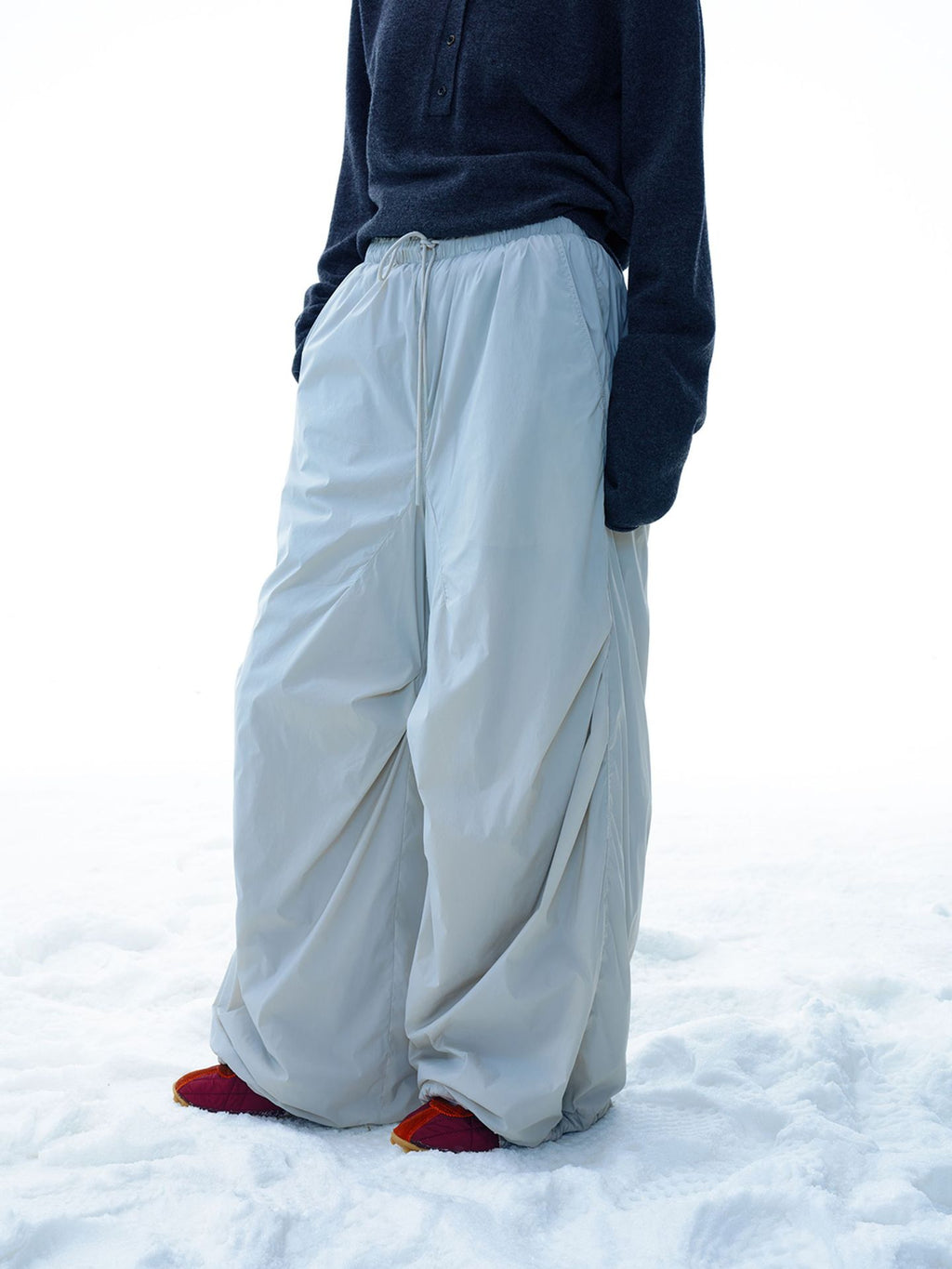 Comfortable Lightweight Warm Versatile Solid Color Elastic Waist Casual Pants