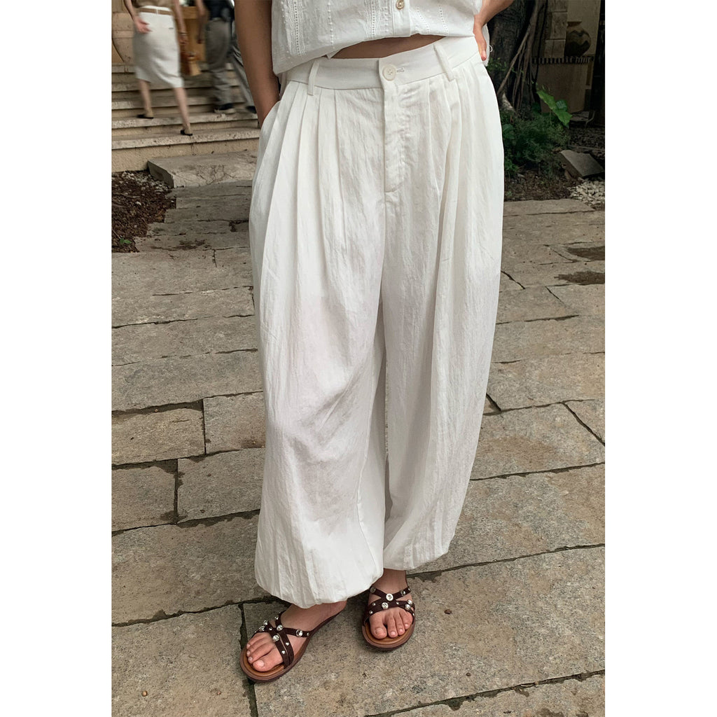 Lyocell Tencel Casual Parachute Wide-Leg Pants