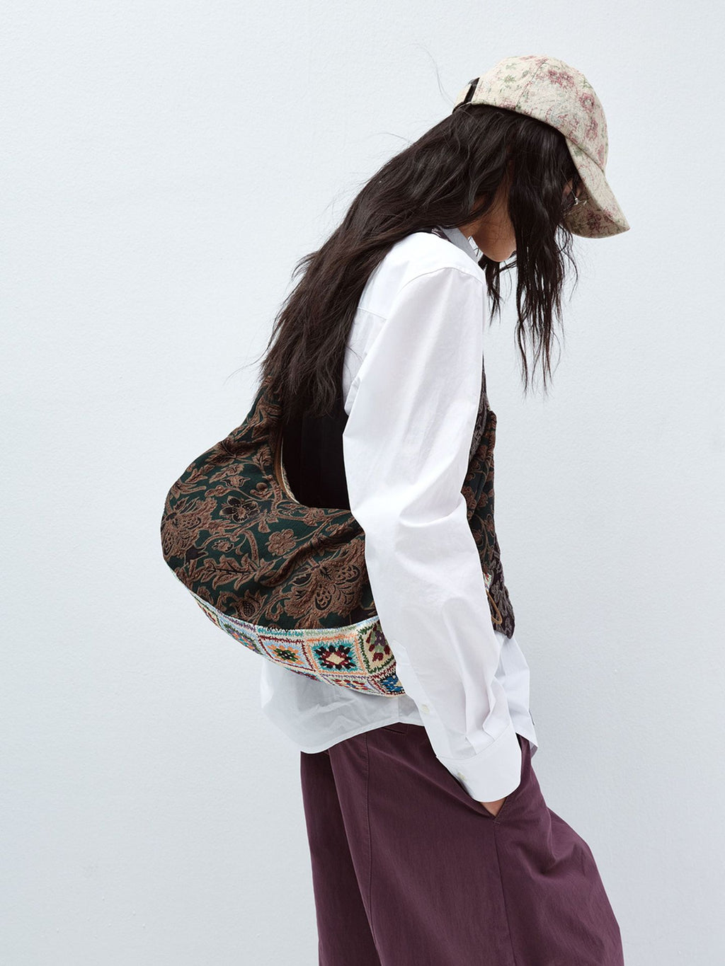 Multi-material Patchwork Wandering Crossbody Shoulder Bag
