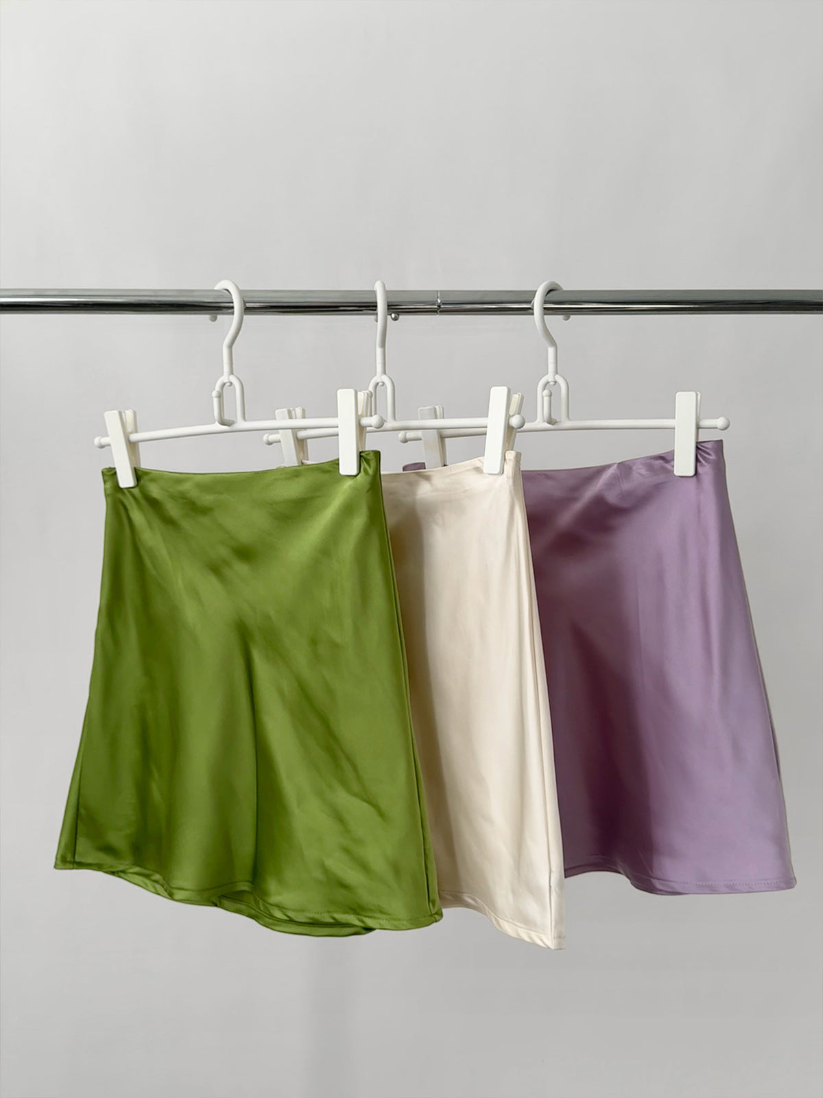 High Waist Bias Cut Minimalist Slip Midi Skirt