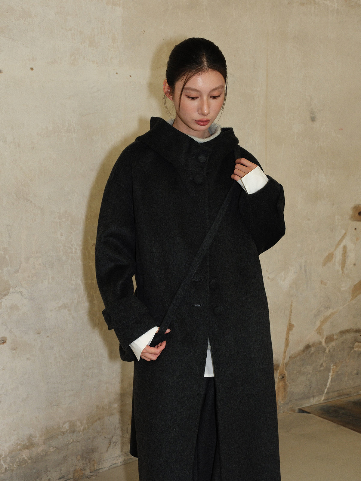 Long Wool Double-Sided Cashmere Coat