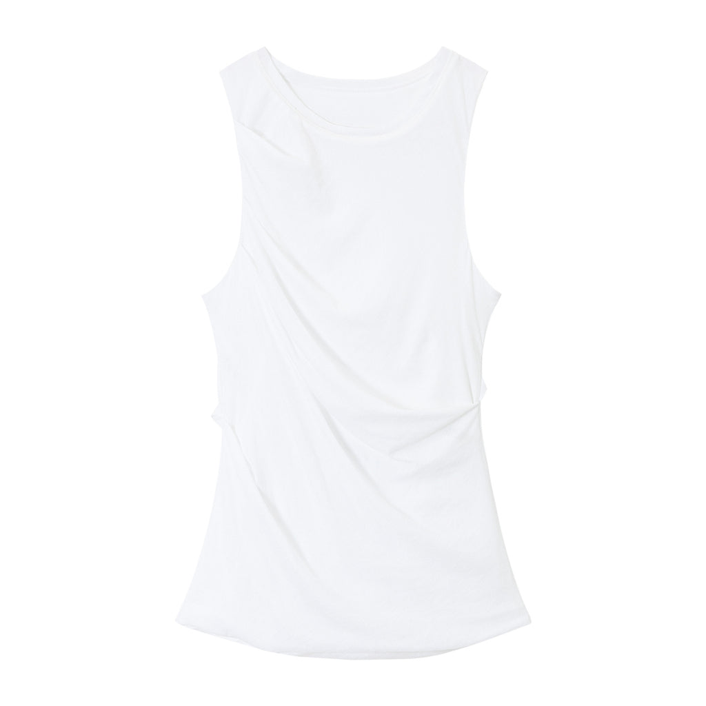 Asymmetrical Pleated Tank Top
