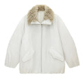 Duck Down Fur Collar Parka Coat