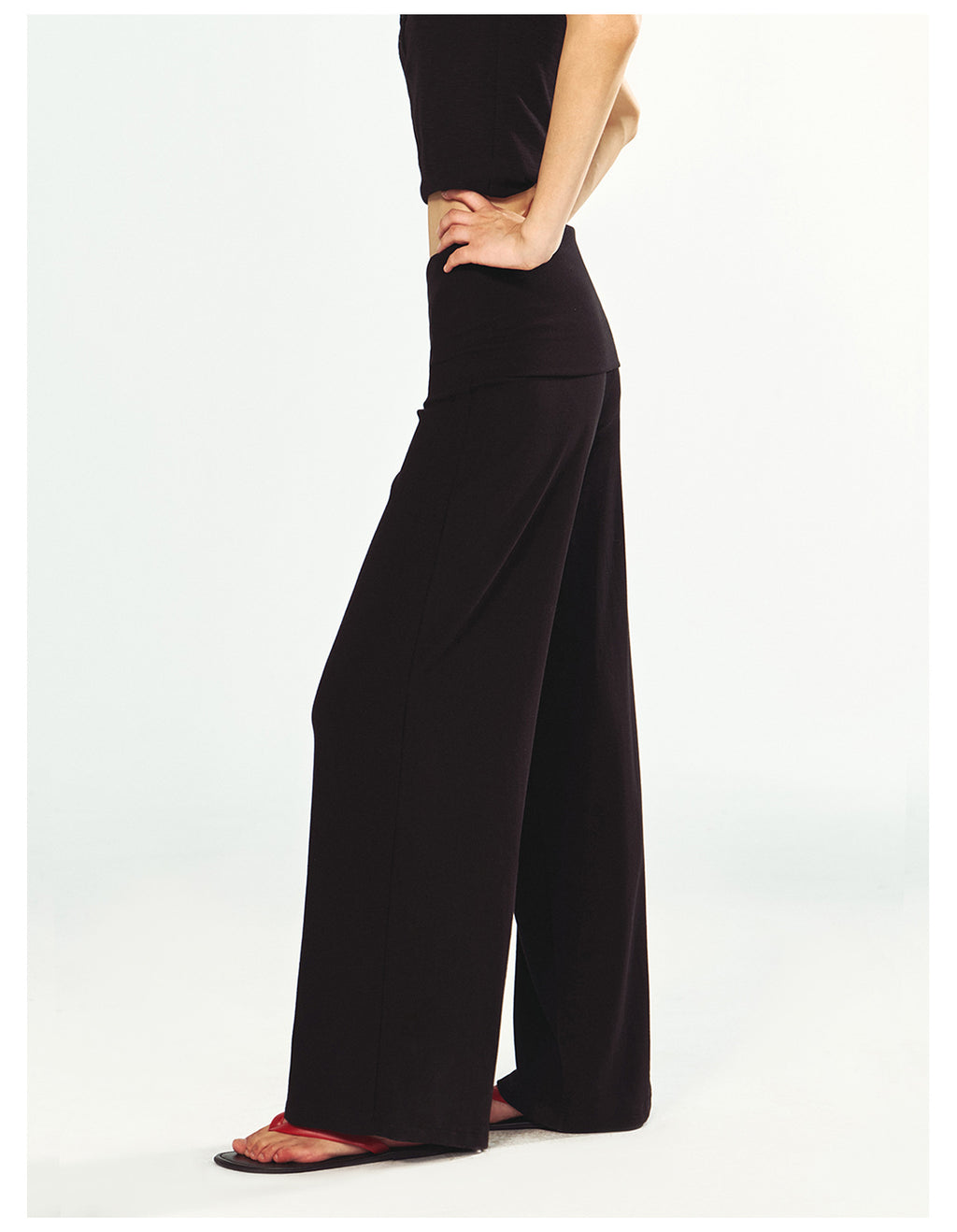 Stretchy Knitted Sports Casual Folded Pants