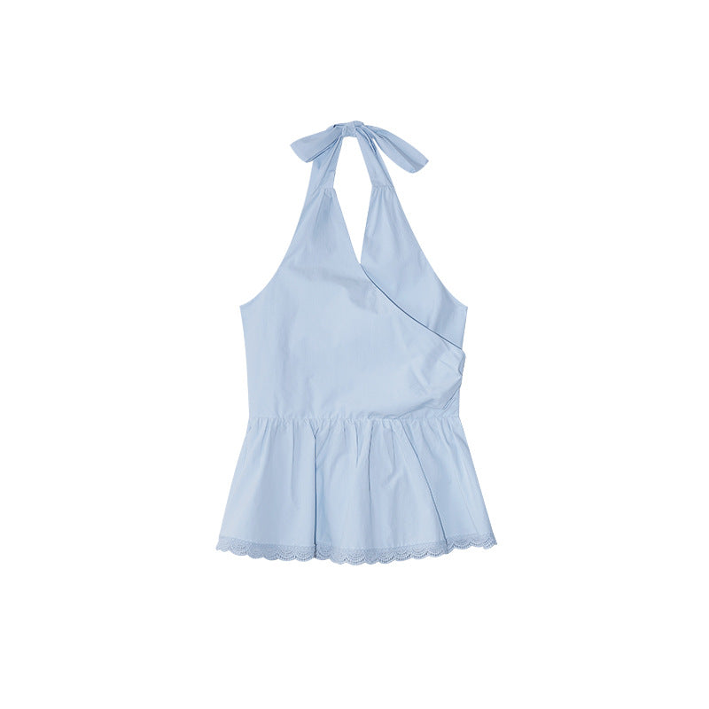 V-Neck Sleeveless Peplum Blouse