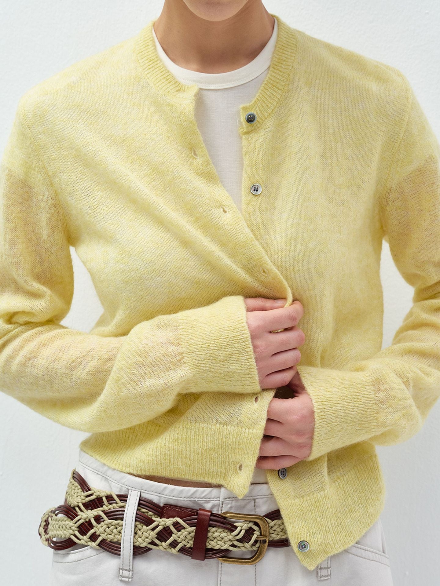 Handmade Embroidered Letters Wool Single-Breasted Long-Sleeve Cardigan Sweater