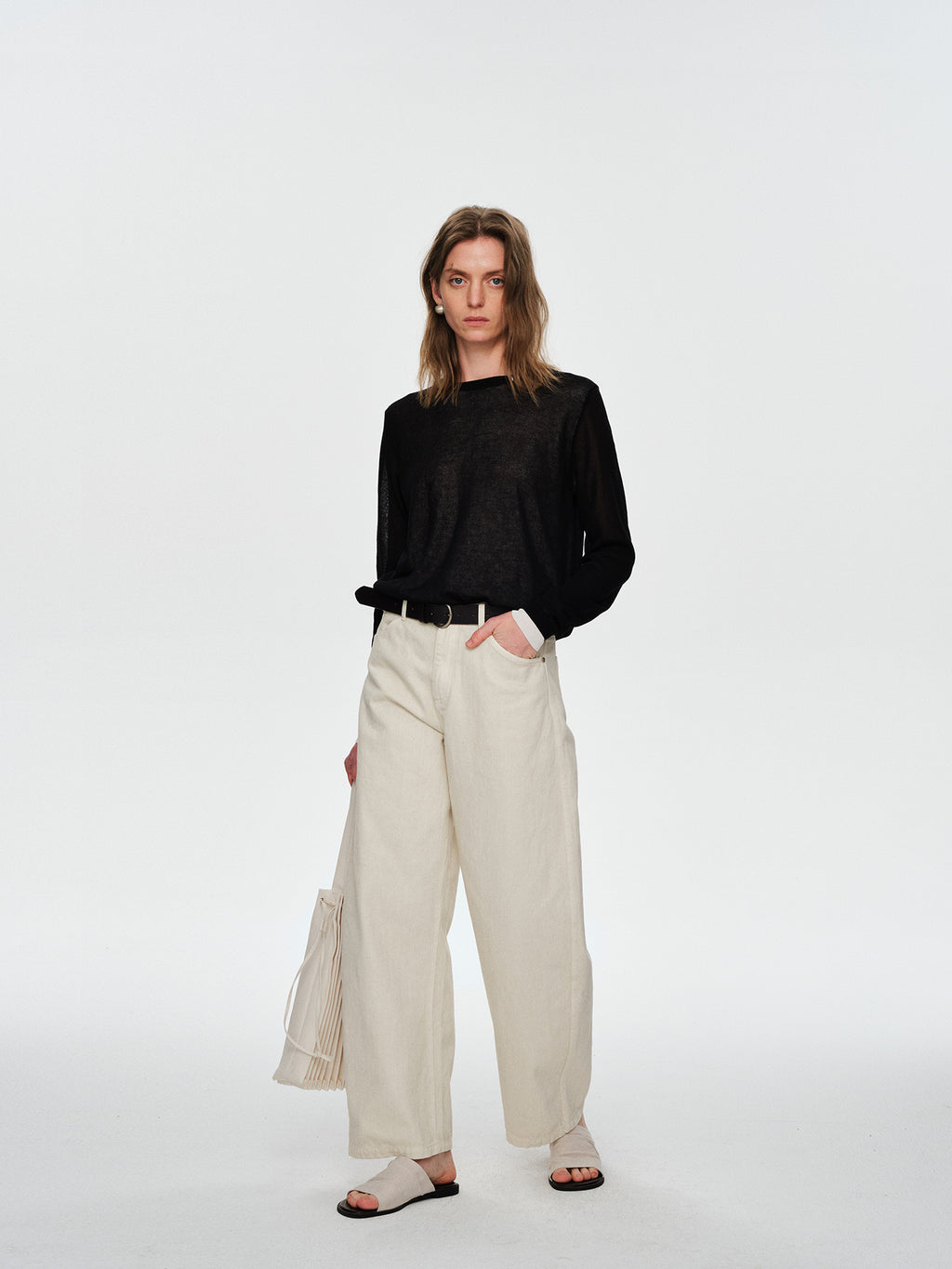 Color-Block Fake Two-Piece Relaxed Knit Top