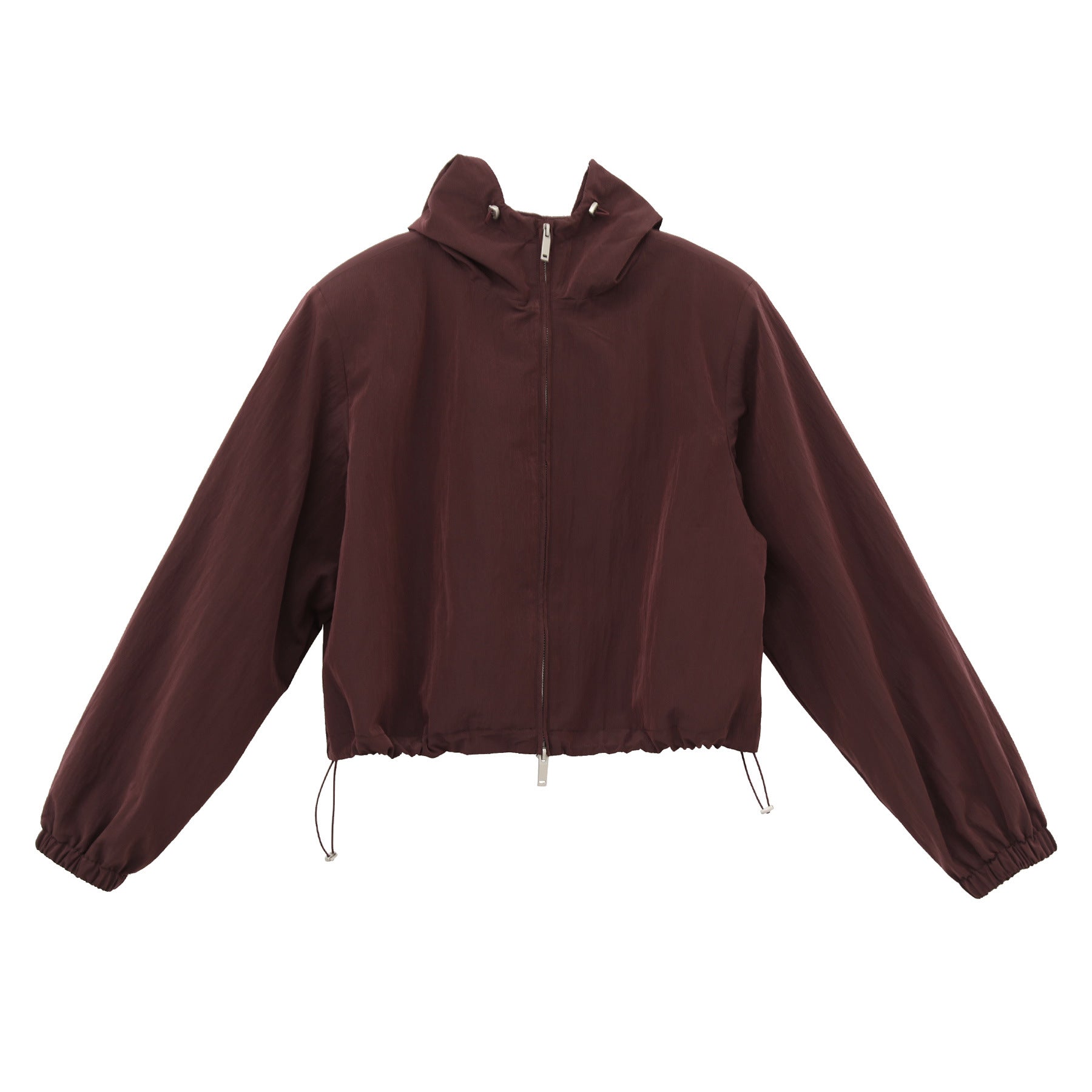 Double-Zipper Design Plush Functional Hooded Jacket
