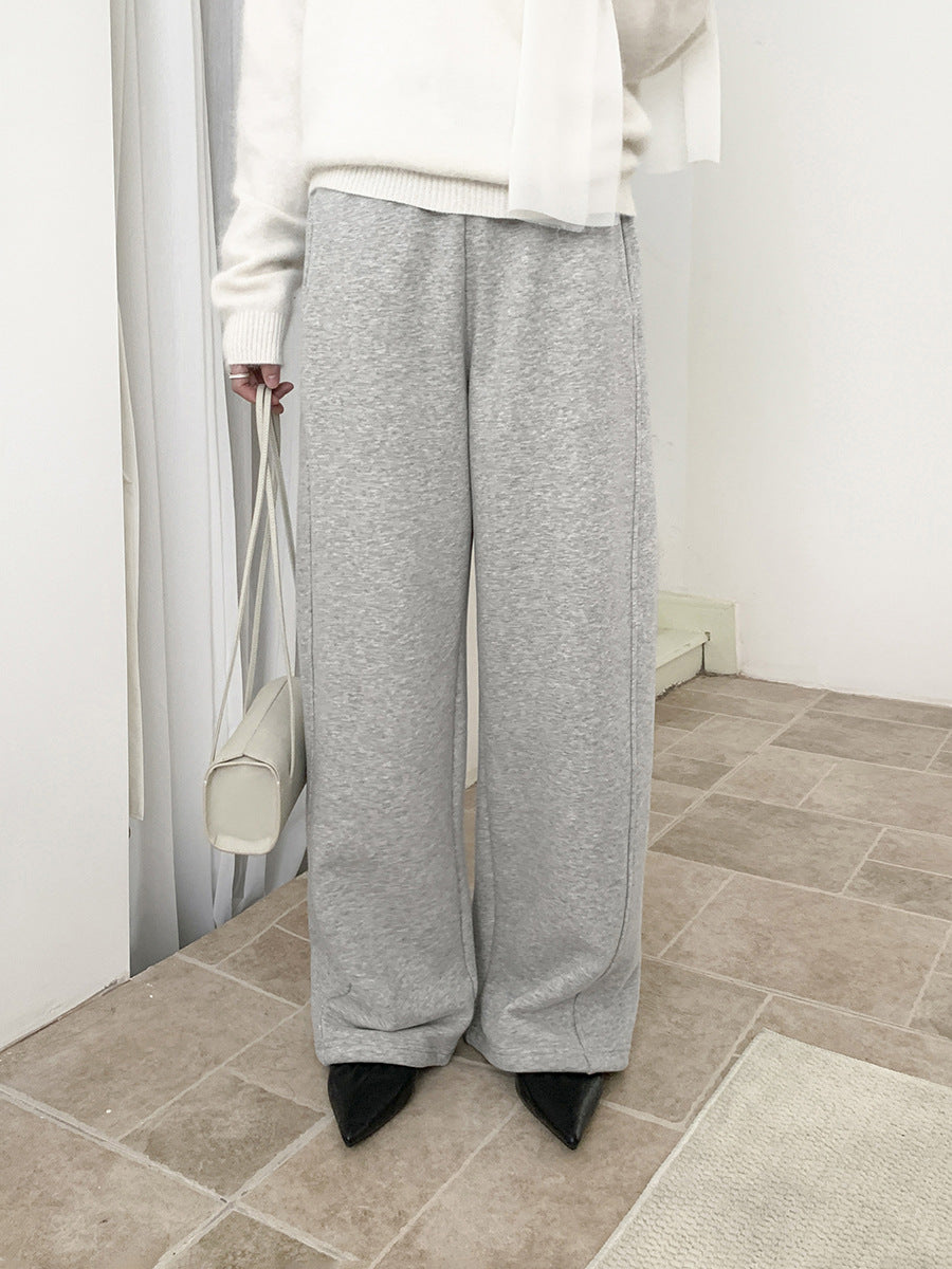 Elastic Waist Thick Fleece Sweatpants